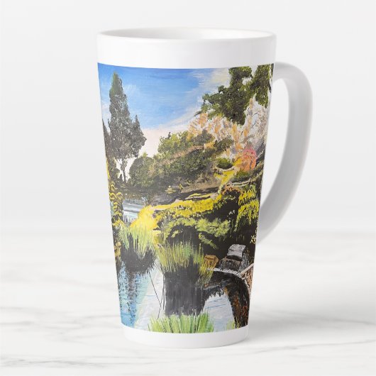 Tasse Latte Serene Brook, par Gary Poling (Angle droit)