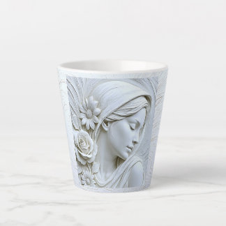 Tasse Latte serene woman art,