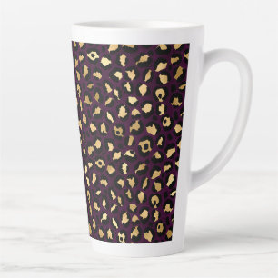 Tasse Latte Série Purple and Gold Leopard Design 2