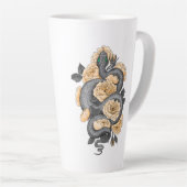 Tasse Latte Serpent et roses jaunes (Angle droit)