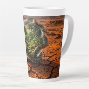 Tasse Latte Serpent & l'Orbe d'Eden Paysage Surréaliste de Rêv