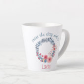Tasse Latte Serre Florale Rouge, Blanc Et Bleu Pastel (Angle droit)
