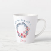 Tasse Latte Serre Florale Rouge, Blanc Et Bleu Pastel (Droite)