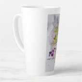 Tasse Latte Servir le Seigneur avec joie floral (Angle gauche)