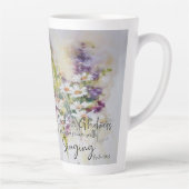 Tasse Latte Servir le Seigneur avec joie floral (Droite)