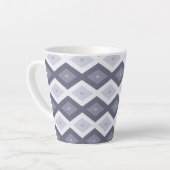 Tasse Latte Shades of blue grey diamond pattern (Angle gauche)