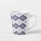 Tasse Latte Shades of blue grey diamond pattern (Droite)