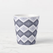 Tasse Latte Shades of blue grey diamond pattern (Devant)