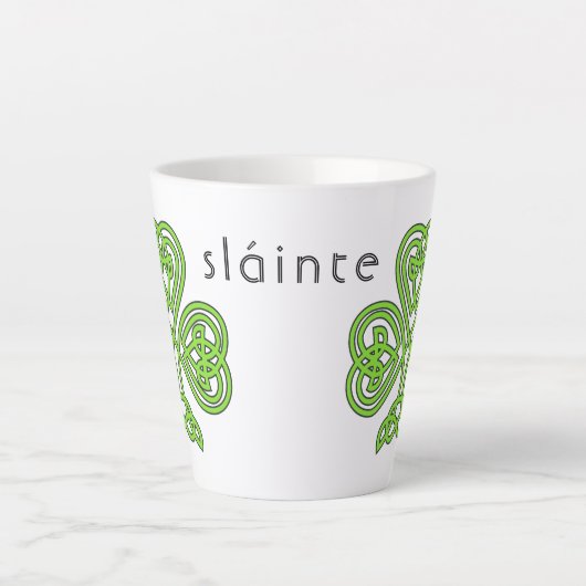 Tasse Latte Shamrock celtique Green St. Patrick's Day Sainte (Devant)
