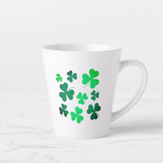 Tasse Latte Shamrock Clover Leaf Irlande Irish Modern Elegant (Droite)