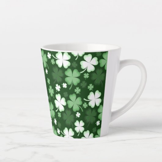 Tasse Latte Shamrock vert, Saint Patrick's Day (Droite)