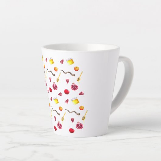 Tasse Latte shana tova, shana tova rosh hashanah, shanah tovah (Angle droit)