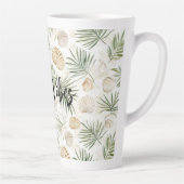 Tasse Latte Shells Beach Green Palm Tree Leaves (Droite)