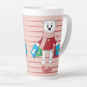 Tasse Latte Shopping Polar Bear Holiday Latmog (Angle droit)