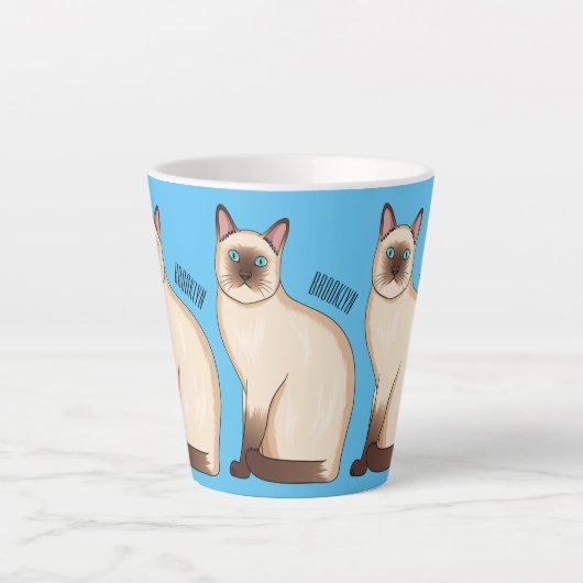 Tasse Latte Siamese cat cartoon (Devant)