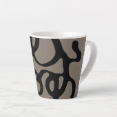 Tasse Latte Signaux éloignés : Noir Abstrait et gris (Angle droit)