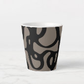 Tasse Latte Signaux éloignés : Noir Abstrait et gris (Devant)