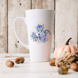 Tasse Latte Signe astrologique du Cancer à l'aquarelle   Monog