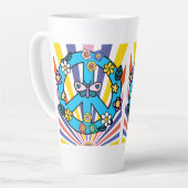 Tasse Latte Signe de paix rétro (Angle gauche)