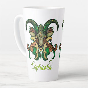 Tasse Latte signe du zodiaque Capricorne Vert Chèvre marine ma