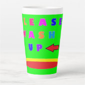 Tasse Latte S'il vous plaît laver la chaux design vert avec de (Devant)