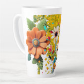 Tasse Latte Silent Bloom Sculpted Petals Floral Reverie Ember  (Angle gauche)