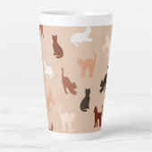 Tasse Latte Silhouette de chat (Devant)