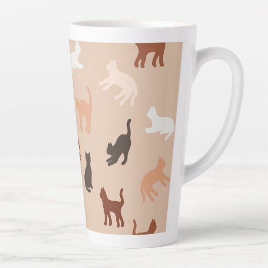 Tasse Latte Silhouette de chat (Droite)
