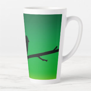 Tasse Latte Silhouette de moineau sur le limonène