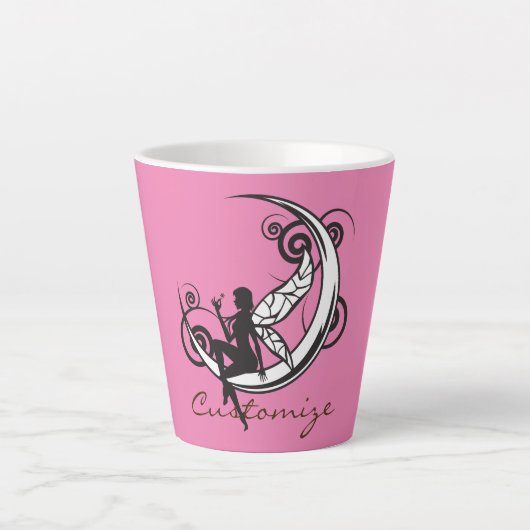 Tasse Latte Silhouette Fée Lune Thunder_Cove (Devant)