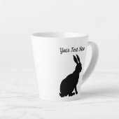 Tasse Latte Silhouette noire assise profil côté lapin (Angle droit)