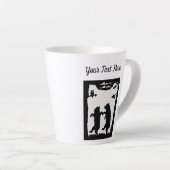 Tasse Latte Silhouette noire Deux ours dansants Hibou des arbr (Angle droit)