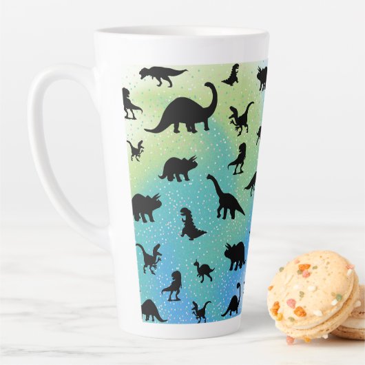 Tasse Latte silhouette requin baleine pente galaxie espace (En situation)