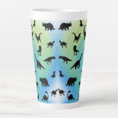 Tasse Latte silhouette requin baleine pente galaxie espace (Devant)