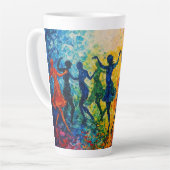 Tasse Latte Silhouettes colorées dansant (Angle gauche)