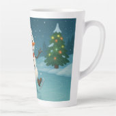 Tasse Latte Silly Snowman Ice Skating on Christmas Eve (Droite)