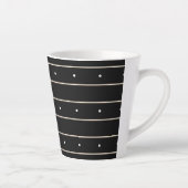 Tasse Latte Simple Black Background With Grey Stripes And Tiny (Droite)
