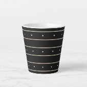 Tasse Latte Simple Black Background With Grey Stripes And Tiny (Devant)