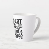Tasse Latte Simple Black "Cat Books and Coffee" Lover Gift (Angle droit)