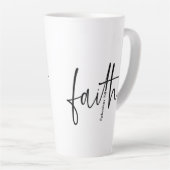 Tasse Latte Simple Black Faith Bible Verse Calligraphie Texte (Angle droit)