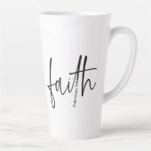 Tasse Latte Simple Black Faith Bible Verse Calligraphie Texte (Droite)