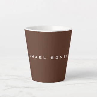 Tasse Latte Simple Brown minimaliste moderne Votre nom