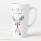 Tasse Latte Simple citation Black & White Oh Deer What A Year (Droite)