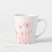 Tasse Latte simple corail rose botanique (Droite)
