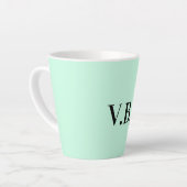 Tasse Latte Simple couleur unie ajouter nom texte monogramme (Angle gauche)