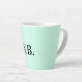 Tasse Latte Simple couleur unie ajouter nom texte monogramme (Angle droit)