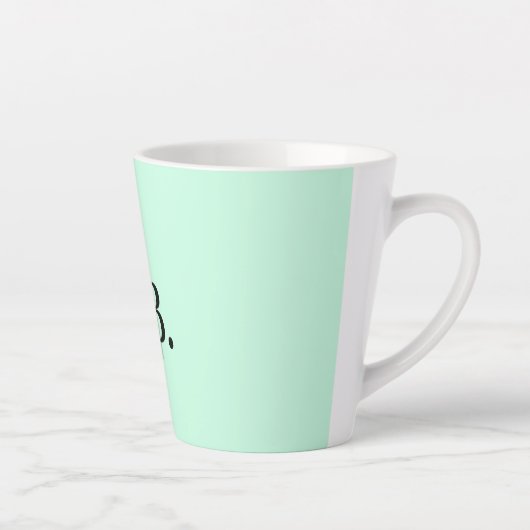 Tasse Latte Simple couleur unie ajouter nom texte monogramme (Droite)