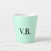 Tasse Latte Simple couleur unie ajouter nom texte monogramme (Devant)