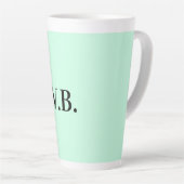 Tasse Latte Simple couleur unie ajouter nom texte monogramme (Angle droit)