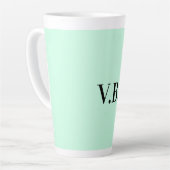 Tasse Latte Simple couleur unie ajouter nom texte monogramme (Angle gauche)